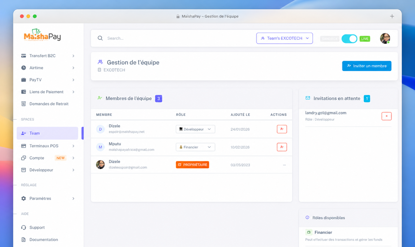 Team Dashboard